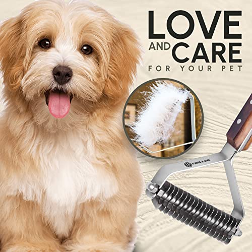 Flamia & Jabz Undercoat Rake for Dogs & Cats, Dematting Grooming Stripper Tool (18 Blades) - size: 18 Blades