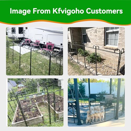 Dog Playpen Outdoor 32 Piece Panels Heavy Duty Dog Fence 47" Height Anti-Rust with Doors Portable for RV Camping Yard, Total 71FT, 406 Sq.ft, Snowy Black - style: 27"W x 47"H