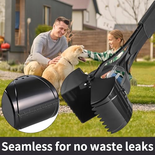 ienjoyed 36“ Large Dog Pooper Scooper for Large Dogs Heavy Duty, Non-Breakable Dog Poop Scooper with Wide Handle for Grass, Gravel, Durable Dog Poop Pick Up Tool, Long Handled Poop Grabber (Black) - color: 36-inch(Black)