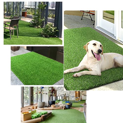 VERAMI Fake Grass Dog Pee Pads -Premium Dog Potty Turf Mat with Drainage Holes, 47.2" x 31.5" , Puppy Training Turf, Reusable Indoor Outdoor Grass Pad for Dogs Potty Training