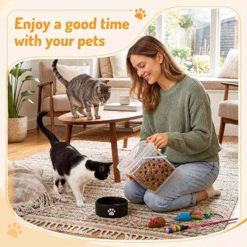 4 Pack Airtight Dog Food Storage Containers (5l/3l/2l) Clear Plastic Paw Storage Bins with Handle and Lids, Pet Treat Stackable Square Buckets for Dog Kibble Cat Snacks Pantry Dry Goods - size: 8.27 x 8.27 x 7.48 Inches
