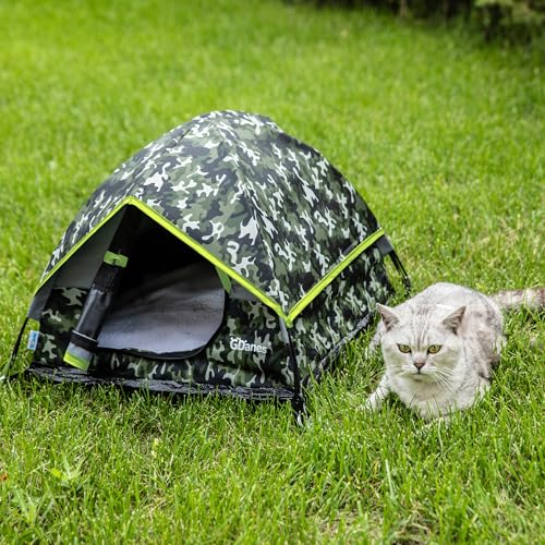 GDanes Camouflage Cat Tent, Portable Pet Cat House with Soft Pad, Cat Cave, Dog House for Small Medium Dogs and Rabbits - color: Green