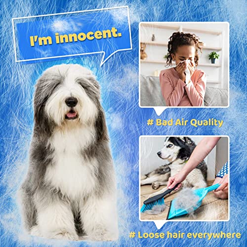 Pet Hair Remover Glove - Gentle Pet Grooming Glove Brush - Deshedding Glove - Massage Mitt with Enhanced Five Finger Design - Perfect for Dogs & Cats with Long & Short Fur - 1 Pack (Right-hand), Blue - color: Blue