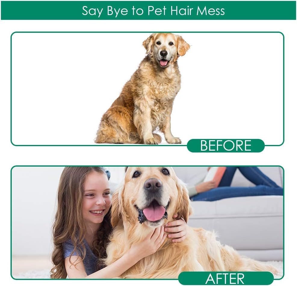 Pet Hair Remover Glove - Gentle Pet Grooming Glove Brush - Deshedding Glove - Massage Mitt with Enhanced Five Finger Design - Perfect for Dogs & Cats with Long & Short Fur - 1 Pack (Right-hand), Green - color: Green