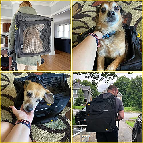 Texsens Pet Carrier Backpack- Extra Large Dog Backpack Carrier with Window Curtain for Medium Large Fat Cats Puppies Rabbits Up to 20 Lbs, Ventilated Design for Travel, Hiking, Outdoor (Grey)