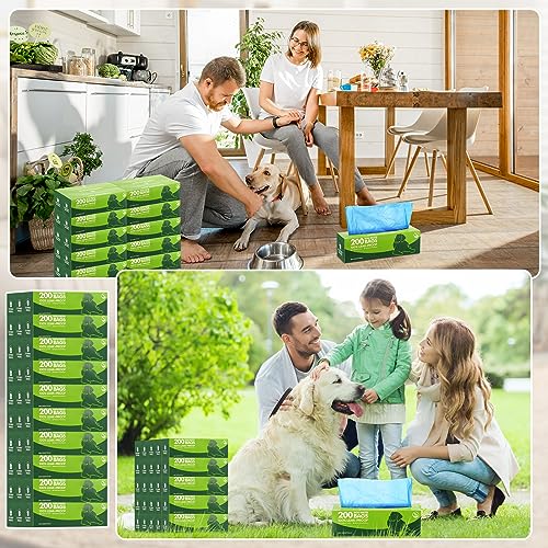 Sherr 20 Boxed Rolls 4000 Counts Dog Poop Bags Bulk Leak Proof Dog Waste Bags Universal Pet Doggy Waste Poop Box for Puppy Pets Outdoor Walking and Travel, 20 Rolls of 200(Blue) - color: Blue
