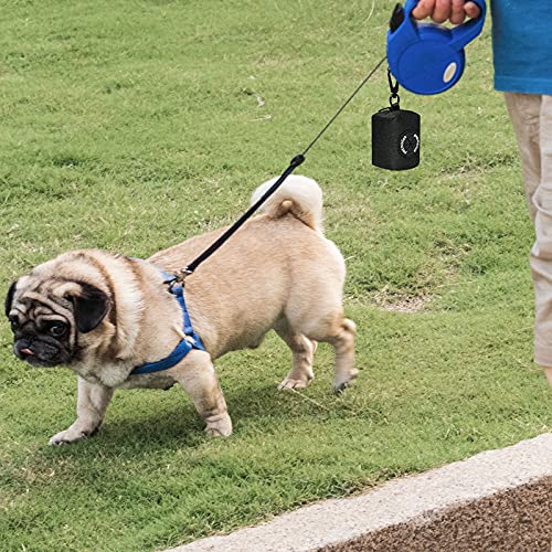 Petmolico Dog Poop Bag Holder Leash Attachment, Dog Waste Bag Dispenser Zippered Pouch, Fits Any Puppy Leash, Includes Free Roll of Poop Bags, Poop Bag Dispenser - 2 Pack, Black - color: Black