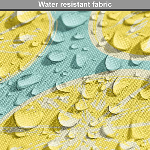 Lunarable Yellow and Blue Dog Crate Cover, Citrus Pattern in Hand Drawn Style Watercolor Grunge Lemon Slices, Easy to Use Pet Kennel Cover for Small Dogs Puppies Kittens, 18 Inch, Turquoise and Yellow