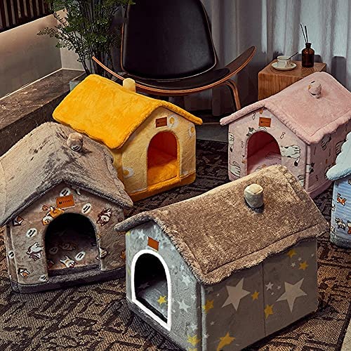 BXEBUI Dog House Indoor Memory Sponge, Foldable Dog House Kennel Bed Mat with Cushion for Small Medium Large Dogs Cats, Winter Warm Cat Nest Puppy Cave Sofa Pet Products (Medium)