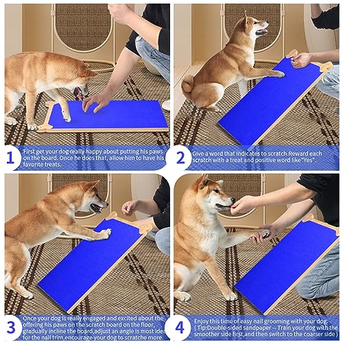 Dog Scratch Board Large Scratching Pad Multi-Functional Trimming Tool Alternative to Dog Nail Clippers and Pet Grinders Pet Nails Care for Dogs&Cats,Interactive Grooming Tool