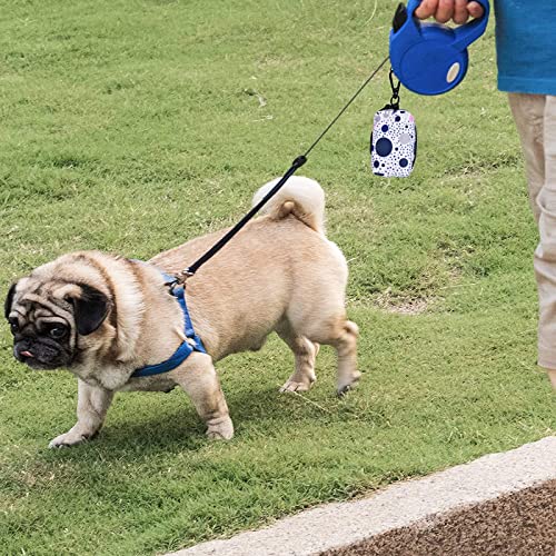 Petmolico Dog Poop Bag Holder Leash Attachment, Dog Waste Bag Dispenser Zippered Pouch, Fits Any Dog Leash, Includes Free Roll of Dog Bags, Poop Bag Dispenser - 2 Pack, Blue Dots - color: Blue Dots