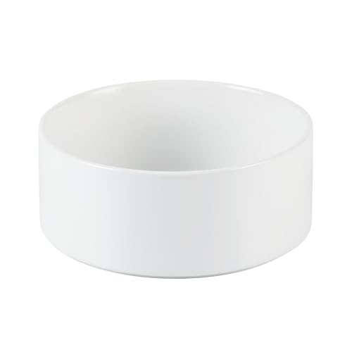 Havniva 7.3” Ceramic Dog Bowls, Dog Food and Water Bowl for Medium Dogs, Durable Dog Water Bowl with Non-Slip Rubber Base Large Capacity Pet Feeding Bowl - color: Matte White, size: 7.3 Inch