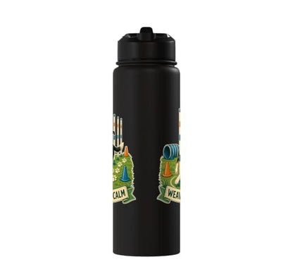 WEAVE POLE CALM Dog Agility Course Stainless Steel Insulated Water Bottle - color: Black