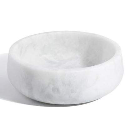 White Marble Dog Bowls, Non-Slip Dog Food Water Bowl Small, Heavy Duty Pet Bowl for Cats and Medium Dogs, Weighted African Natural Marble, Holds 4 Cups(5lbs) - color: Namib Fantasy, size: S