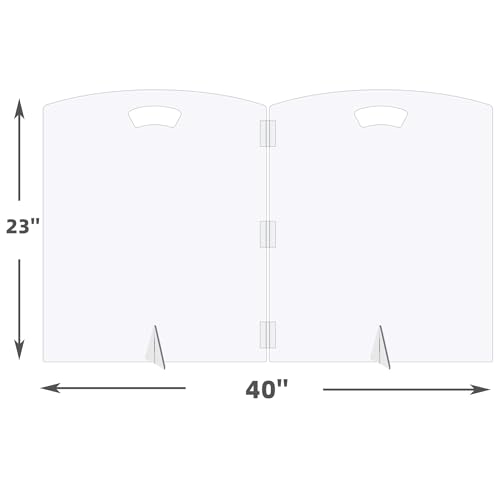 Clear Freestanding Dog Gate for Indoor Use,Pet Gates for Doorways no Drilling,Acrylic Foldable Dog Gate for Stairs with Support Feet (2 Panel - 40''W x 23''H) - size: 2 Panel - 40''W x 23''H