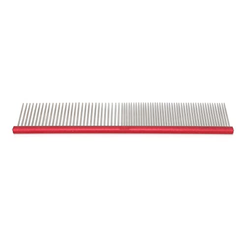 VINGVO Greyhound Comb for Dogs, Metal Dog Comb with Rounded Ends, 16cm/6.3in, Red - size: Red 16cm/6.3in