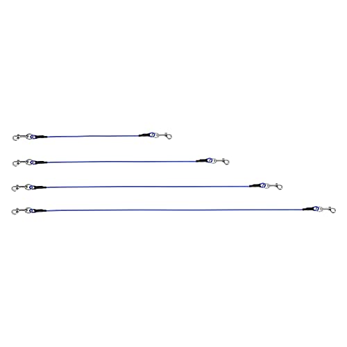 Mogoko Pet Dog Car Seat Belt Restraint, Coated Stainless Steel Chew Proof Dog Vehicle Safety Tether Cable, Double Clip No-Chew Pet Car Leash Lead-16 Inch - color: Blue, size: 16 inches