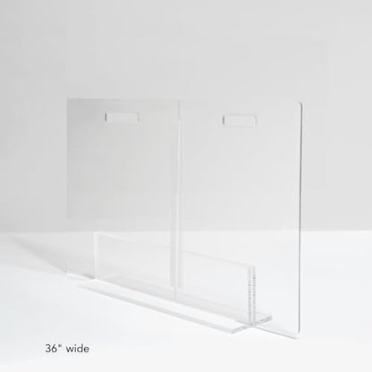 Hiddin Low Clear Freestanding Pet Gate – 36 Inch Wide Modern Acrylic Dog & Cat Barrier Panel – Transparent No-Installation Indoor Pet Fence for All Spaces – Stylish Home Safety Solution - size: 36" Width