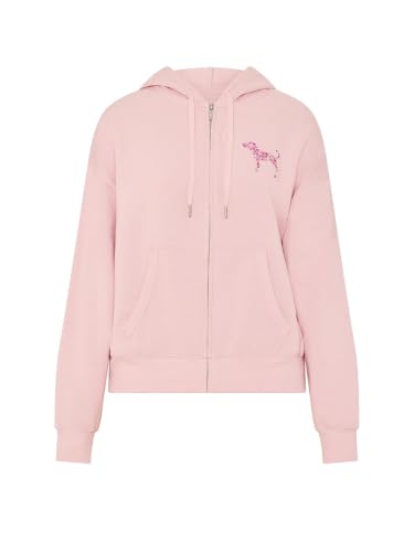Victoria's Secret PINK Ivy Fleece Full Zip Hoodie Pink Dog Logo New Women - size: Small