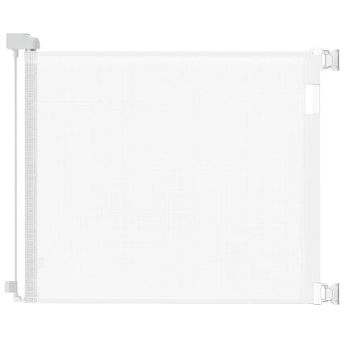 Veraste Retractable Baby Gate for Doorways and Stairs, Mesh Safety Gate for Pet, Indoor & Outdoor Use, One-Hand Operation, Easy Installation, 33.6" Tall, Expands to 71" Wide（White,33.6"x71"） - color: White, size: 33x71 Inch