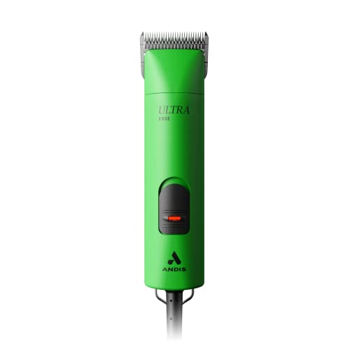 Andis Professional UltraEdge Super 2-Speed Detachable Blade Dog/Pet Clipper, Rotary Motor with Shatter-Proof Housing, Runs Calm & Silent, 14-Inch Cord, for All Dog Coats & Breeds, 120 Volts, Green - color: Green, size: 1 Count (Pack of 1)