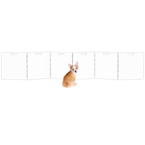 Acrylic Pet Playpen Gate for The House Doorways, Acrylic Pet Gate for Dogs, Freestanding, Clear (6 Panel) - size: 6 Panel
