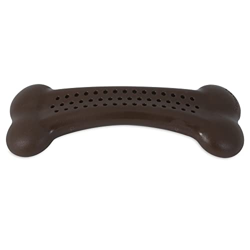 Pet Qwerks Barkbone Flavorit Peanut Butter Flavor Bone - Fillable Surface for Spreads; Tough Durable Toys for Aggressive Power Chewers | Made in USA - Medium & Small Dogs - size: Medium
