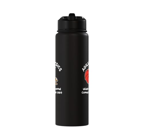 Dog Agility Design For Dog Handler - What Goes In Tunnel Stainless Steel Insulated Water Bottle - color: Black