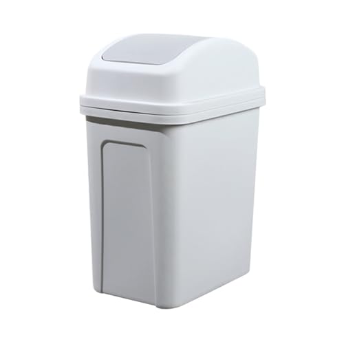 Bathroom Trash Can with Lid ,5.5 Gallons, Plastic Garbage Can with Lid, Waste Basket,trash Bin,garbage Bin ,dog Proof Trash Can for Office, Bathroom, Kitchen, Living Room, Bedroom, Outdoor, Dorm - color: Gray