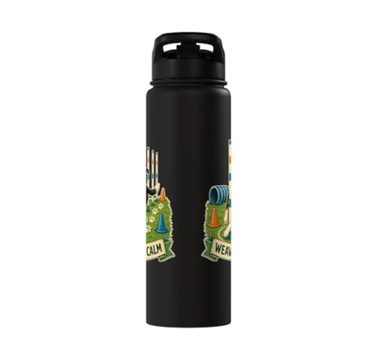 WEAVE POLE CALM Dog Agility Course Stainless Steel Insulated Water Bottle - color: Black