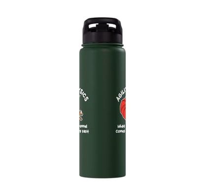 Dog Agility Design For Dog Handler - What Goes In Tunnel Stainless Steel Insulated Water Bottle - color: Dark Green