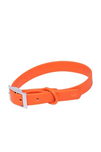 Wild One Dog Collar, Easy-Clean, All Weather Flex-Poly Strap with Metal, Durable, Dirt and Odor Resistant (Blaze, S) - color: Blaze, size: S