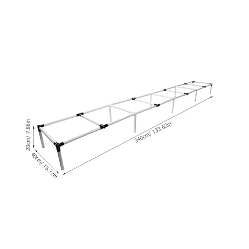 1 Set Agility Ladder for Dogs, Puppy Agility Training Hurdles Kit Plastic Ladder, Portable Small Pet Training Equipment for Backyard Activity 11ft X 15.7in X 7.8in