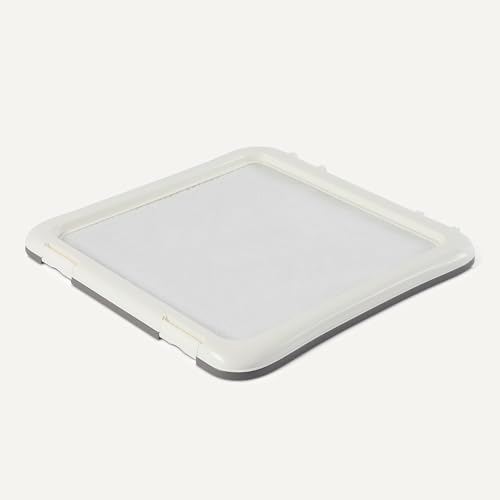 Amazon Basics Dog Training Pad Holder with Secured Latches, Extra Thick and Non-Slip Base, Recycled Plastic, 22 inch, Small, White and Charcoal - size: 22'' X 22''