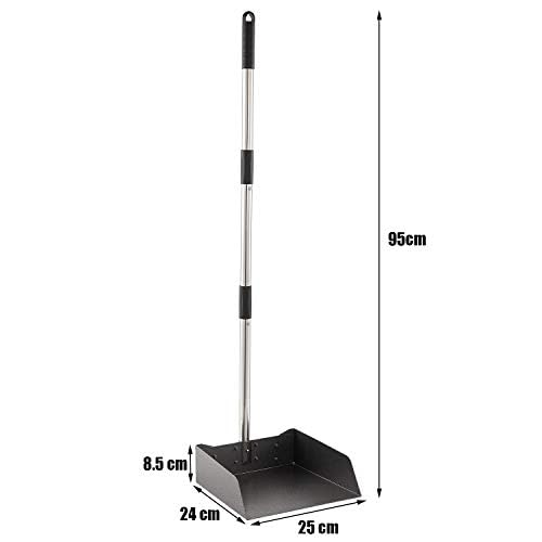 Yangbaga Dust Pans with Long Handle - 39” Heavy Duty Metal Upright Dustpan - Long Handled Stand Up Dustpans - Best Dustpans for Home/Lobby/Shop/Garage/Yard - size: 39 inches