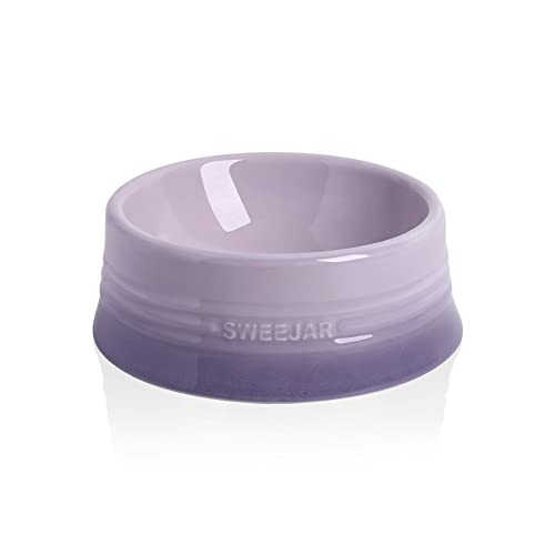 Sweejar Gradient Dog Bowl, Ceramic Dog Food Dish for Medium Dogs and Cat, Porcelain Pet Bowl for Food and Water 18 oz (Gradient Purple) - color: Gradient Purple, size: Medium (18oz)