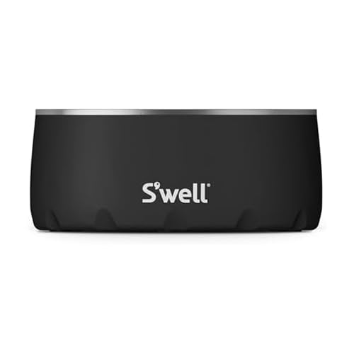 S'well Stainless Steel Pet Bowl, 16oz, Onyx, for Small to Medium Size Dogs, Mess Free Design with Non Slip Rubber Bottom, Dishwasher Safe, BPA Free - color: Onyx, size: 16 oz