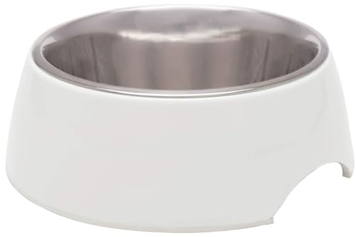 Loving Pets - Retro Bowl Dog Food Water Bowl No Tip Stainless Steel Elevated Pet Bowl No Skid Spill Proof (Large, White) - color: Ice White, size: Large