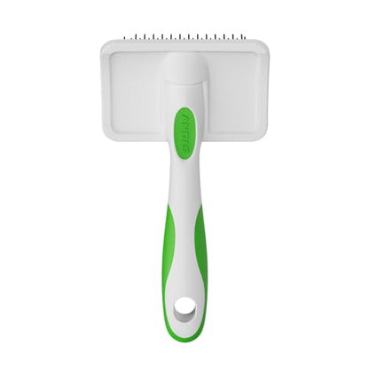 Andis 68565 Stainless-Steel Slicker Brush for Dogs and Cats - Durable and Lightweight Grooming Tool for All Breeds and Fur Lengths, Reduces Shedding and Promotes Hair Growth - Medium, Green
