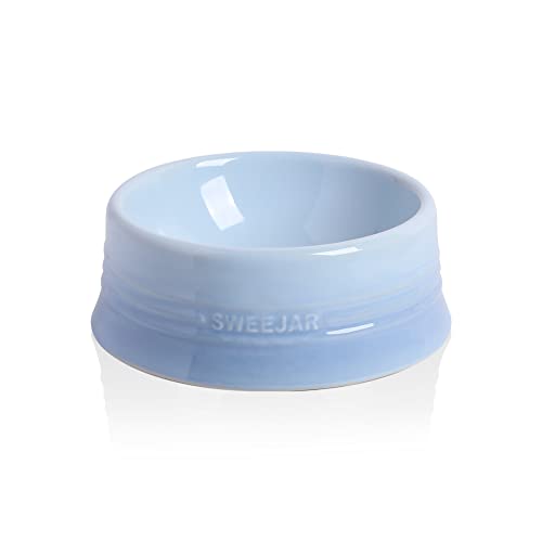 Sweejar Gradient Dog Bowl, Ceramic Dog Food Dish for Medium Dogs and Cat, Porcelain Pet Bowl for Food and Water 18 oz (Gradient Light Blue) - color: Gradient Light Blue, size: Medium (18oz)
