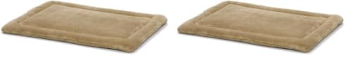 MidWest Homes for Pets Deluxe Micro Terry Pet Bed, Dog Bed & Crate Mat, Taupe, 23.0" L x 18.0" W x 1.2" Th (Pack of 2) - size: 24 inch (Pack of 2)