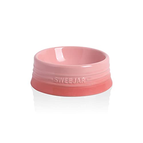 Sweejar Gradient Dog Bowl, Ceramic Dog Food Dish for Puppy and Kitten, Porcelain Pet Bowl for Food and Water 8 oz (Gradient Pink) - color: Gradient Pink, size: Small (8oz)