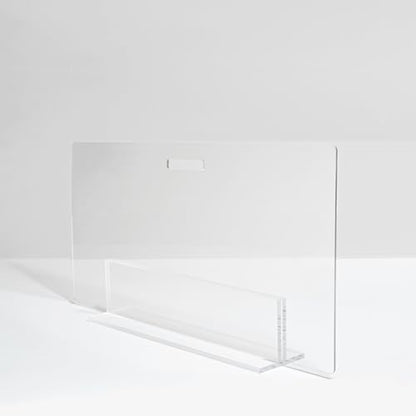 Hiddin Low Clear Freestanding Pet Gate – 32 Inch Wide Modern Acrylic Dog & Cat Barrier Panel – Transparent No-Installation Indoor Pet Fence for All Spaces – Stylish Home Safety Solution - size: 32" Width
