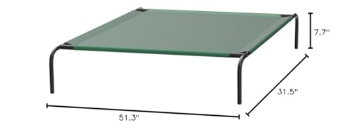 Amazon Basics Cooling Breathable Elevated Dog Bed with Metal Frame for Large Dogs, 51" x 31" x 8", Green, Easy to Assemble - color: Green, size: Large