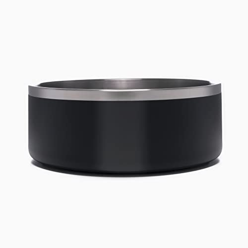 4Knines Stainless Steel Dog Bowl – Heavy Duty Non-Slip Large Pet Food and Water Bowl for Dogs and Puppies, Double-Walled, Spill Resistant, Rust Proof, Easy Clean, 64oz Capacity - Black - color: Black