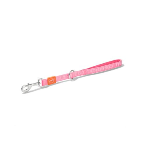 HOWGO Short Dog Leash - Aviation Aluminum Hook Lightweight Padded Handles Rope Traffic Leashes for Large Dogs,No Tangle Dog Leash Coupler,Pink - color: Pink