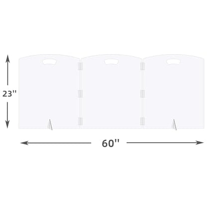 Clear Freestanding Dog Gate for Indoor Use,Pet Gates for Doorways no Drilling,Acrylic Foldable Dog Gate for Stairs with Support Feet (3Panel - 60''W x 23''H) - size: 3Panel - 60''W x 23''H
