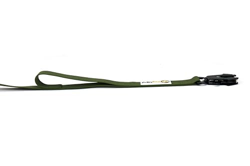 6ft Army Green Dual Handle Silicone Tactical Dog Leash for Medium, Large, Giant, K9 Breeds | Quick Release Swivel Clip Carabiner | Coated Nylon Heavy Duty | Strong Puller | Training Leashes - color: Army Green