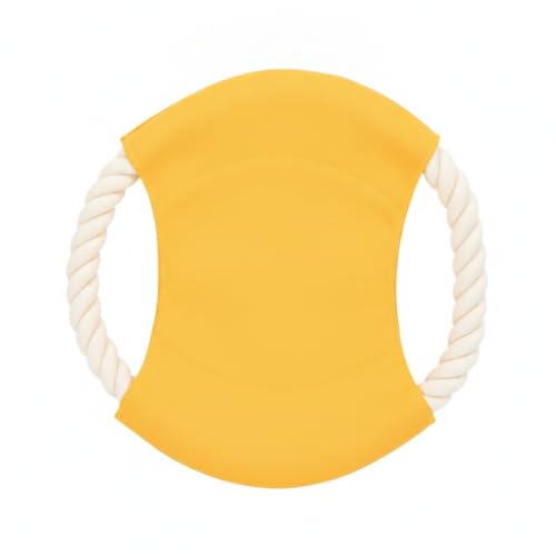 Cotton Rope Flying Disc Dog Toy, Soft Toss Frisbee for Fetch and Tug of War, 9 Inch (1 PC)