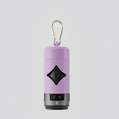 Lumi Dog Waste Bag Holder with LED Flashlight, Hands-Free Dog Walking Accessory with Carabiner Clip & Bags - Great for Camping and Lighting Your Path (Purple) - color: Purple